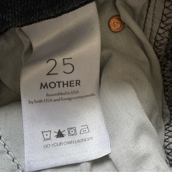 Mother Jeans The Mid Rise Dazzler Ankle Open Later Faded Black Stone Wash Sz 25 - Picture 11 of 11